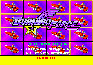 Burning Force (Japan) Title Screen